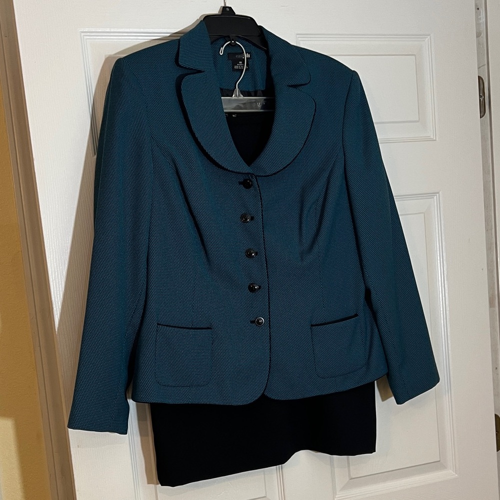 East 5th Teal and Black Skirt Set